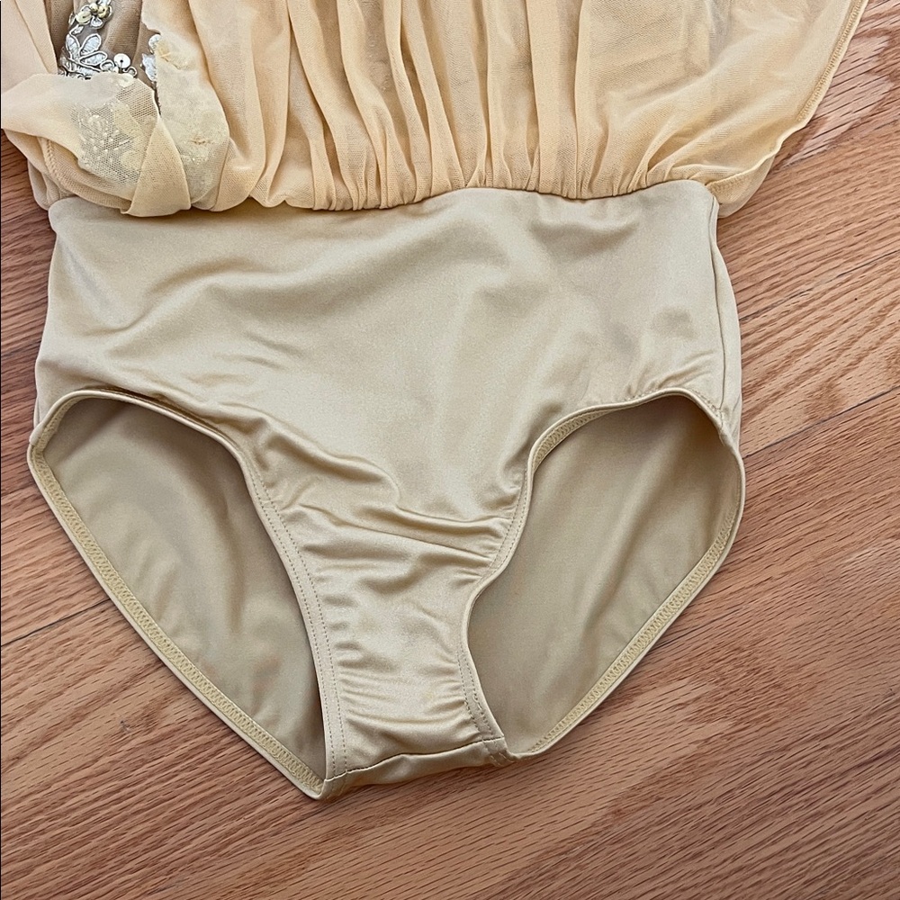 EUC Weissman Elegant Gold Asymmetrical Dance Costume - size MC - Picture 11 of 12